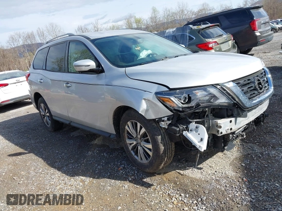 2019 Nissan Pathfinder S z VIN 5N1DR2MN0KC604587, wystawiony jako IAAI lot #41902222 z przebiegiem 91 185 mil mil oraz . Historia ofert i sprzedaży dostępna na DreamBid. Obrazek 1.