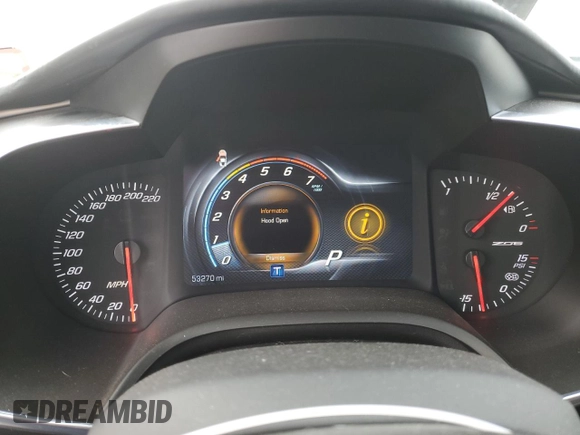 2016 Chevrolet Corvette with VIN NY75018, listed as a Copart auction lot 57996654 with 53,270 mi miles and Salvage title. Bid and sale history available at DreamBid. Image 9.