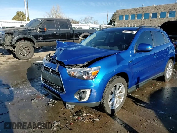 2015 Mitsubishi Outlander Sport 2.4 GT with VIN 4A4AP4AW3FE025537, listed as a Copart auction lot 44140035 with 62,422 mi miles and Salvage Title. Bid and sale history available at carsss.com. Image 14.