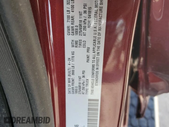 2025 Ram 1500 Big Horn z VIN 1C6SRFFP4SN535836, wystawiony jako Copart lot #63194414 z przebiegiem Nie podano mil oraz Nie do naprawy • Non repairable. Historia ofert i sprzedaży dostępna na DreamBid. Obrazek 13.
