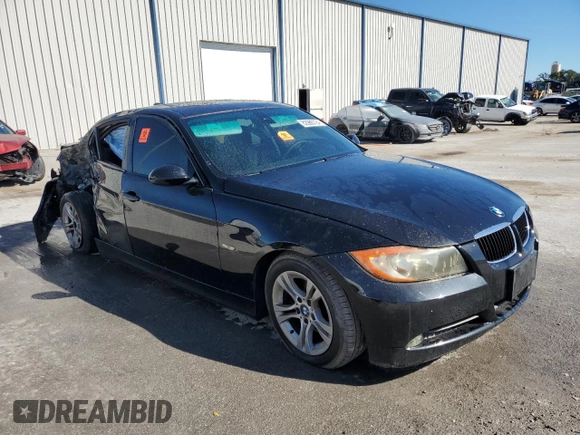 2008 BMW 3 Series 328i with VIN WBAVA33528KX85551, listed as a Copart auction lot 82986724 with 177,234 mi miles and Salvage title. Bid and sale history available at DreamBid. Image 4.