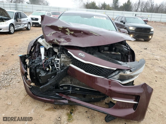 2018 Kia Optima S with VIN 5XXGT4L33JG268947, listed as a Copart auction lot 43708745 with 130,459 mi miles and Salvage Title. Bid and sale history available at carsss.com. Image 5.