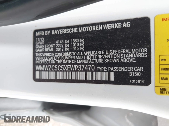 2014 MINI Countryman S z VIN WMWZC5C5XEWP37470, wystawiony jako IAAI lot #42396984 z przebiegiem 77 847 mil mil oraz . Historia ofert i sprzedaży dostępna na DreamBid. Obrazek 9.