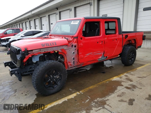 2022 Jeep Gladiator Willys with VIN 1C6HJTAG7NL167580, listed as a Copart auction lot 79895914 with 45,544 mi miles and Salvage title. Bid and sale history available at DreamBid. Image 1.
