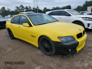 2008 BMW 7 Series 750i with VIN WBAHL83598DT89674, listed as a Copart auction lot 80121224 with 176,601 mi miles and Salvage Title. Bid and sale history available at DreamBid. Image 4.
