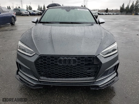 2018 Audi S5 Coupe Premium Plus with VIN WAUP4AF56JA010181, listed as a Copart auction lot 44443495 with 77,930 mi miles and Salvage Title. Bid and sale history available at carsss.com. Image 5.