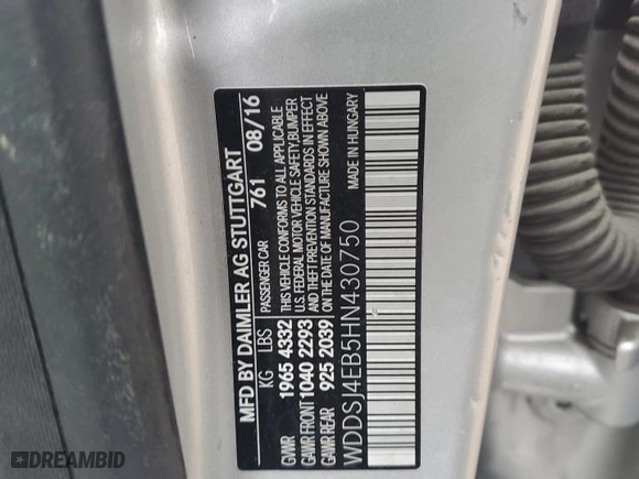 2017 Mercedes-Benz CLA with VIN WDDSJ4EB5HN430750, listed as a Copart auction lot 51248175 with 89,981 mi miles and Salvage Title. Bid and sale history available at carsss.com. Image 12.