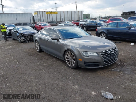 2013 Audi A7 3.0 Premium Plus with VIN WAUYGAFC5DN077054, listed as a IAAI auction lot 41298537 with 150,679 mi miles. Bid and sale history available at carsss.com. Image 1.