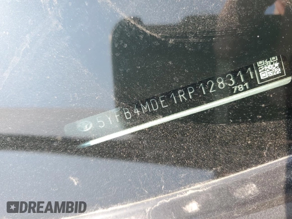 2024 Toyota Corolla LE with VIN 5YFB4MDE1RP128311, listed as a Copart auction lot 59026985 with 29,904 mi miles and Salvage title. Bid and sale history available at DreamBid. Image 12.