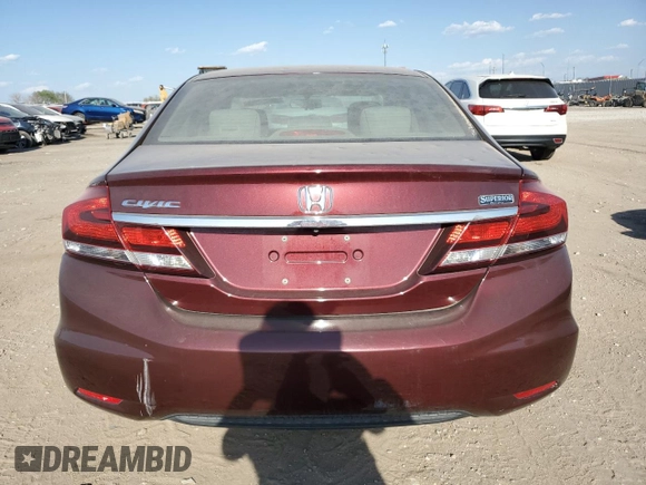 2015 Honda Civic EX with VIN 19XFB2F80FE023355, listed as a Copart auction lot 50503535 with 92,470 mi miles and Salvage Title. Bid and sale history available at DreamBid. Image 6.