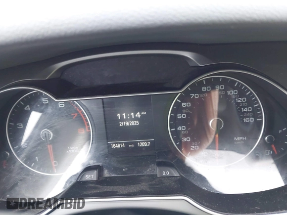 2013 Audi A4 Premium Plus with VIN WAUFFAFL2DN020529, listed as a IAAI auction lot 41609324 with 164,614 mi miles. Bid and sale history available at carsss.com. Image 7.