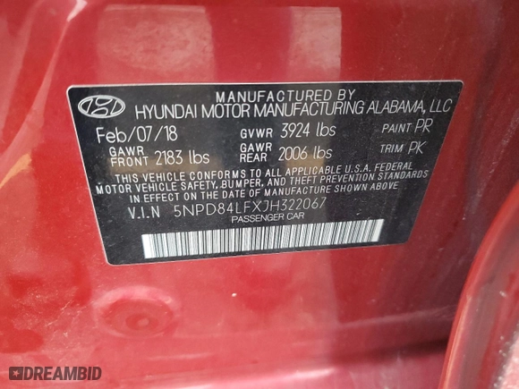 2018 Hyundai Elantra SEL with VIN 5NPD84LFXJH322067, listed as a Copart auction lot 82147104 with 102,066 mi miles and Clean Title. Bid and sale history available at carsss.com. Image 13.