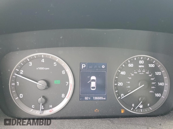 2016 Hyundai Sonata SE with VIN 5NPE24AF9GH352565, listed as a Copart auction lot 55914915 with 136,689 mi miles and Clean Title. Bid and sale history available at carsss.com. Image 9.
