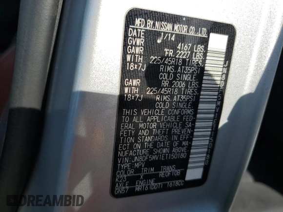 2014 Nissan Juke NISMO RS with VIN JN8DF5MV1ET150180, listed as a Copart auction lot 74289044 with 142,268 mi miles and Salvage Title. Bid and sale history available at carsss.com. Image 12.