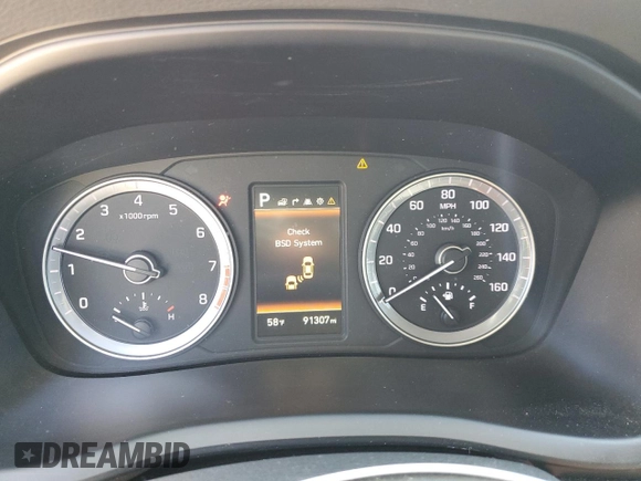 2019 Hyundai Sonata SEL with VIN 5NPE34AF5KH808518, listed as a Copart auction lot 53586045 with 91,307 mi miles and Salvage Title. Bid and sale history available at DreamBid. Image 9.