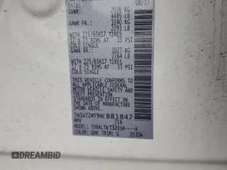2017 Nissan Rogue SL z VIN 5N1AT2MT9HC881847, wystawiony jako Copart lot #58715515 z przebiegiem 87 941 mil mil oraz Szkoda całkowita • Salvage title. Historia ofert i sprzedaży dostępna na DreamBid. Obrazek 13.