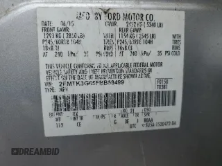 2015 Ford Edge SE z VIN 2FMTK3G85FBB58499, wystawiony jako Copart lot #56654025 z przebiegiem 93 626 mil mil oraz Szkoda całkowita • Salvage title. Historia ofert i sprzedaży dostępna na DreamBid. Obrazek 12.