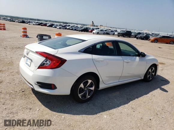 2019 Honda Civic LX with VIN 2HGFC2F61KH504677, listed as a Copart auction lot 66871514 with 88,385 mi miles and Salvage Title. Bid and sale history available at DreamBid. Image 3.