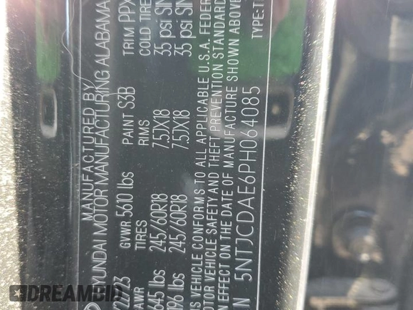 2023 Hyundai Santa Cruz SEL with VIN 5NTJCDAE6PH064085, listed as a Copart auction lot 52424805 with 21,320 mi miles and Salvage title. Bid and sale history available at DreamBid. Image 14.