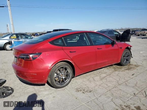 2022 Tesla Model 3 Long Range with VIN 5YJ3E1EB9NF104963, listed as a Copart auction lot 48544255 with 56,451 mi miles and Salvage Title. Bid and sale history available at DreamBid. Image 3.