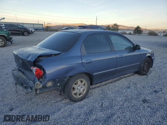 2003 Kia Spectra z VIN KNAFB121435232105, wystawiony jako Copart lot #88780695 z przebiegiem 161 466 mil mil oraz Szkoda całkowita • Salvage title. Historia ofert i sprzedaży dostępna na DreamBid. Obrazek 3.