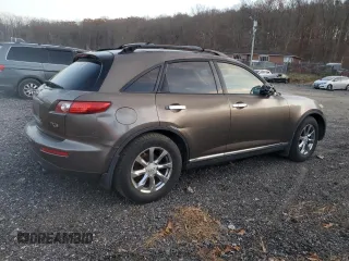2007 Infiniti FX35 with VIN JNRAS08W07X205911, listed as a Copart auction lot 80890194 with 0 mi miles and Salvage Title. Bid and sale history available at carsss.com. Image 3.