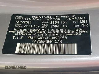 2025 Hyundai Elantra SEL Convenience z VIN KMHLS4DG4SU893058, wystawiony jako Copart lot #60174935 z przebiegiem 16 187 mil mil oraz Czysty tytuł • Clean title. Historia ofert i sprzedaży dostępna na DreamBid. Obrazek 12.