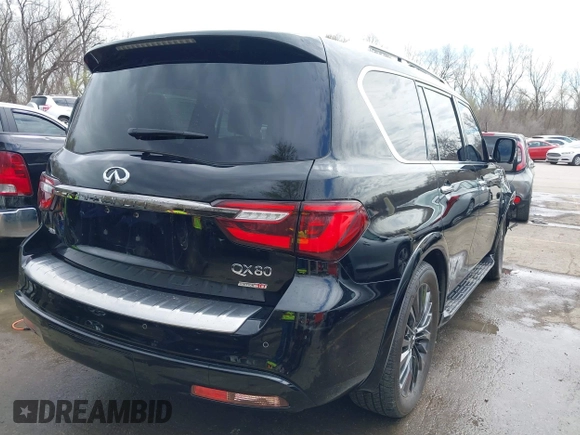 2020 Infiniti QX80 LUXE with VIN JN8AZ2NE8L9251265, listed as a IAAI auction lot 41892787 with 92,297 mi miles. Bid and sale history available at carsss.com. Image 4.