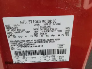 2014 Ford F-150 SVT Raptor with VIN 1FTFW1R60EFA69717, listed as a Copart auction lot 67408424 with 184,866 mi miles and Salvage Title. Bid and sale history available at carsss.com. Image 12.