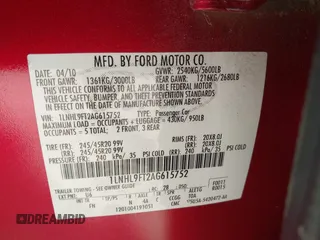 2010 Lincoln MKS w/EcoBoost with VIN 1LNHL9FT2AG615752, listed as a IAAI auction lot 41897880 with 131,061 mi miles. Bid and sale history available at carsss.com. Image 9.