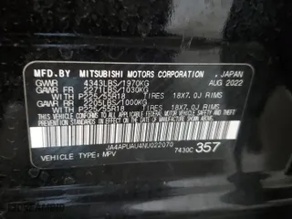 2022 Mitsubishi Outlander Sport ES with VIN JA4APUAU4NU022070, listed as a Copart auction lot 51676345 with 47,182 mi miles and Clean Title. Bid and sale history available at carsss.com. Image 14.
