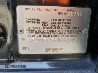 2004 Subaru Impreza WRX z VIN JF1GD29644H522357, wystawiony jako Copart lot #52752265 z przebiegiem 205 039 mil mil oraz Szkoda całkowita • Salvage title. Historia ofert i sprzedaży dostępna na DreamBid. Obrazek 14.