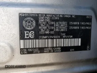 2023 Toyota RAV4 Hybrid XLE with VIN 2T3RWRFV3PW184028, listed as a Copart auction lot 51213675 with 20,159 mi miles and Salvage Title. Bid and sale history available at carsss.com. Image 14.