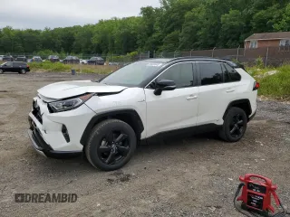 2019 Toyota RAV4 Hybrid XSE with VIN JTMEWRFV4KJ004433, listed as a Copart auction lot 58400445 with 101,108 mi miles and Salvage title. Bid and sale history available at DreamBid. Image 1.