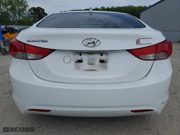 2013 Hyundai Elantra GLS with VIN 5NPDH4AE0DH262332, listed as a Copart auction lot 52781375 with 123,826 mi miles and Salvage Title. Bid and sale history available at carsss.com. Image 6.
