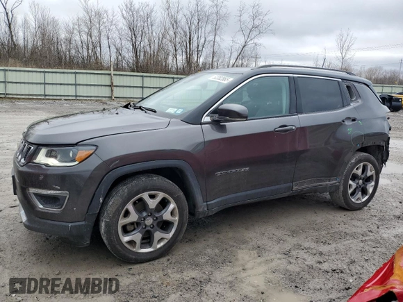 2018 Jeep Compass Limited with VIN 3C4NJDCB2JT373049, listed as a Copart auction lot 52282865 with 95,802 mi miles and Salvage Title. Bid and sale history available at DreamBid. Image 1.