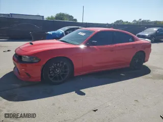2020 Dodge Charger Scat Pack Widebody with VIN 2C3CDXGJ4LH247955, listed as a Copart auction lot 49226815 with 58,489 mi miles and Salvage Title. Bid and sale history available at carsss.com. Image 1.