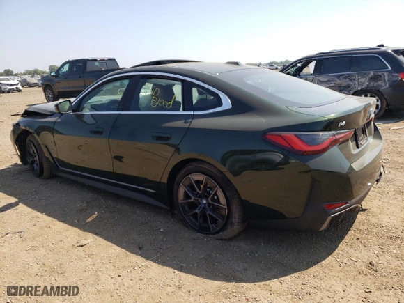 2023 BMW i4 eDrive35 with VIN WBY43AW08PFR41336, listed as a Copart auction lot 65203203 with 1,110 mi miles. Bid and sale history available at carsss.com. Image 2.