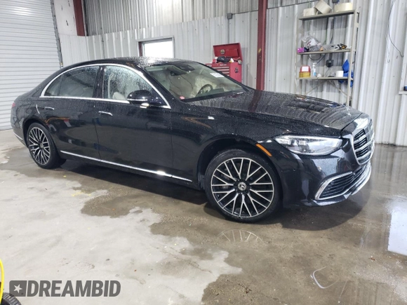 2021 Mercedes-Benz S 580 with VIN W1K6G7GB2MA045758, listed as a Copart auction lot 51275465 with 23,607 mi miles and Salvage Title. Bid and sale history available at DreamBid. Image 4.
