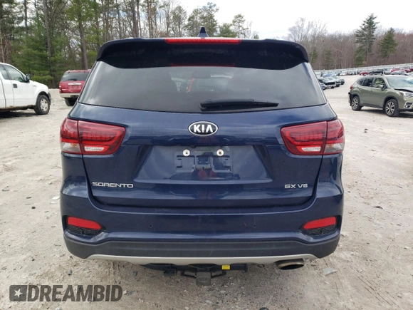2019 Kia Sorento EX V6 with VIN 5XYPHDA54KG463085, listed as a Copart auction lot 53067765 with 74,929 mi miles and Salvage Title. Bid and sale history available at carsss.com. Image 6.