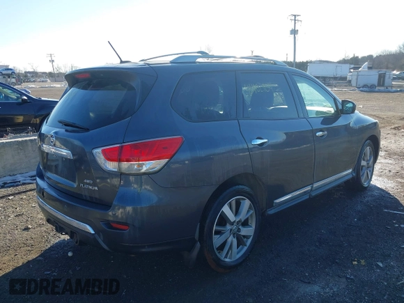 2013 Nissan Pathfinder SL with VIN 5N1AR2MM0DC606403, listed as a IAAI auction lot 41402104 with 128,644 mi miles and . Bid and sale history available at DreamBid. Image 4.