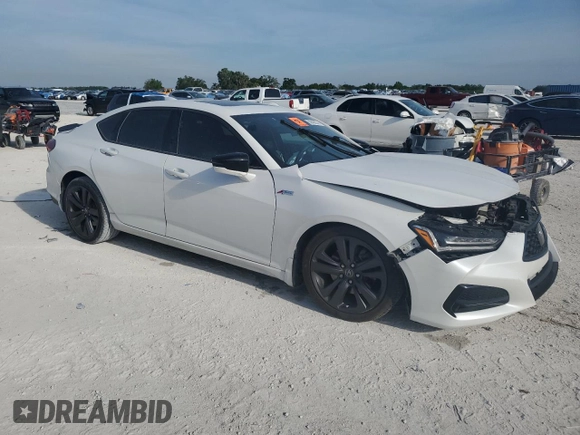 2021 Acura TLX w/A-Spec Package with VIN 19UUB5F50MA008550, listed as a Copart auction lot 50493025 with 45,073 mi miles and Non Repairable. Bid and sale history available at carsss.com. Image 4.