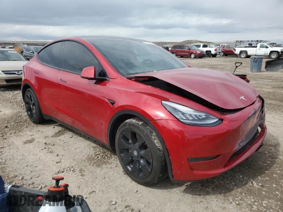2020 Tesla Model Y Long Range with VIN 5YJYGDEE1LF009967, listed as a Copart auction lot 49920385 with Not Provided miles and Salvage Title. Bid and sale history available at DreamBid. Image 4.
