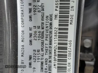 2020 Mazda Mazda3 Hatchback Preferred Package with VIN JM1BPBMM2L1158822, listed as a Copart auction lot 44642933 with 23,504 mi miles. Bid and sale history available at carsss.com. Image 12.