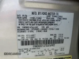2007 Ford Freestyle SEL with VIN 1FMDK021X7GA16902, listed as a Copart auction lot 61193015 with 176,338 mi miles and Salvage title. Bid and sale history available at DreamBid. Image 13.