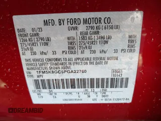 2023 Ford Explorer ST with VIN 1FM5K8GC6PGA22760, listed as a IAAI auction lot 41710627 with 31,448 mi miles. Bid and sale history available at carsss.com. Image 9.