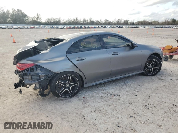 2020 Mercedes-Benz CLA with VIN WDD5J4HB9LN076233, listed as a Copart auction lot 41999163 with 28,085 mi miles. Bid and sale history available at carsss.com. Image 3.