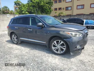 2014 Infiniti QX60 with VIN 5N1AL0MN1EC523322, listed as a Copart auction lot 58406745 with 156,217 mi miles and Salvage title. Bid and sale history available at DreamBid. Image 4.