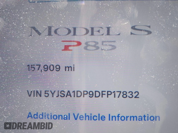 2013 Tesla Model S Performance с VIN 5YJSA1DP9DFP17832, выставлен на аукционе IAAI как лот 42444829 с пробегом 157 909 миль миль и . История ставок и продаж доступна на DreamBid. Изображение 7.