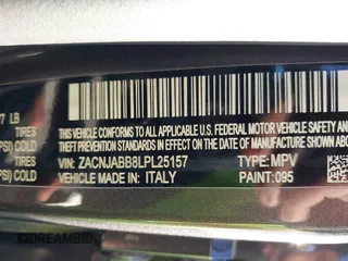 2020 Jeep Renegade Latitude with VIN ZACNJABB8LPL25157, listed as a IAAI auction lot 41065402 with 64,982 mi miles. Bid and sale history available at carsss.com. Image 9.